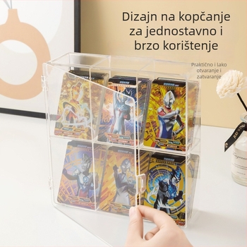 Prozirna vitrinska polica za lutke s poklopcem protiv prašine, stolni prostor za skladištenje i izlaganje