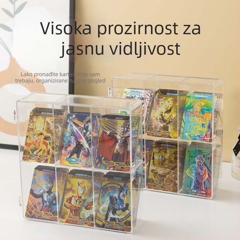 Prozirna vitrinska polica za lutke s poklopcem protiv prašine, stolni prostor za skladištenje i izlaganje