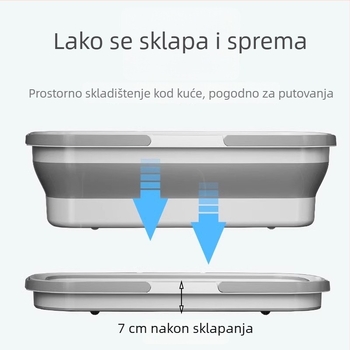 Sklopiva kanta za mop s kotačićima, silikon, prijenosna spremnica za vodu, teleskopska ručka 120–140 cm, mop od mikrovlakana s nehrđajućom šipkom
