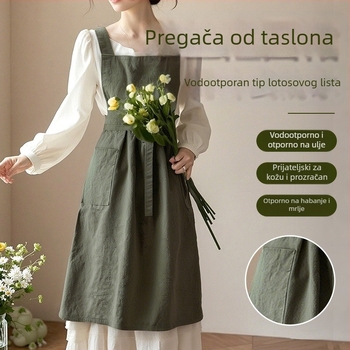 Japanski stil, vodootporna kuhinjska pregača, bez rukava, protiv prljavštine, Taslan materijal, jednobojna, jedna veličina