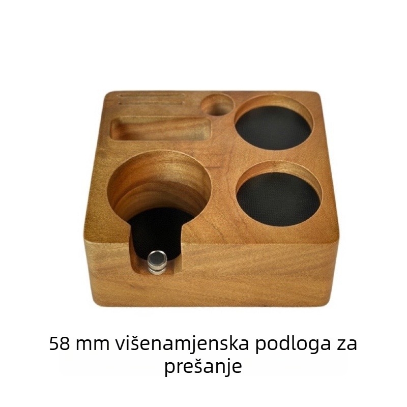 Podešava drvena podloga za tampanje kave, okvir podrške za držač s ručkom, višestruka namjena, kompatibilna s 51/54 mm i 58 mm