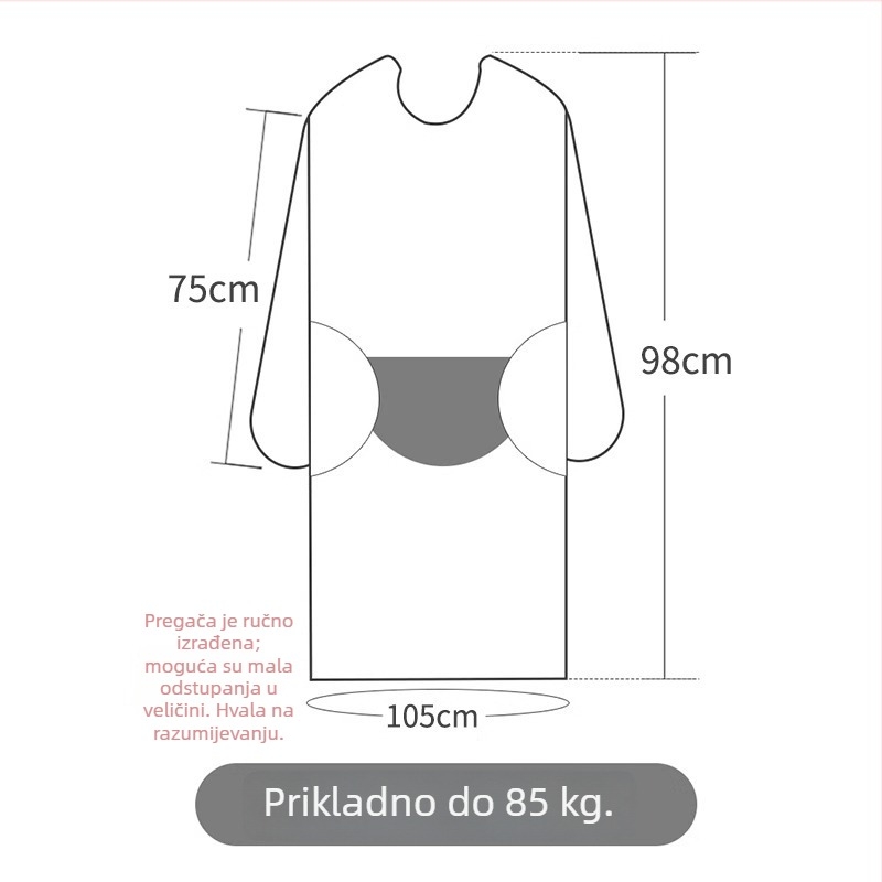 Kuhinjska pregača PVC, vodootporna i otporna na masnoće, ljetni tanki stil, široka verzija, može obrisati ruke, slatka i moderna, novi dizajn za kuhanje