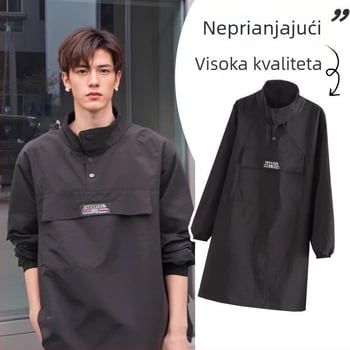 Moderna vodootporna i prozračna pregača s dugim rukavima za frizere i kuhinju, unisex zaštitno radno odijelo s uspravnim ovratnikom i kopčama