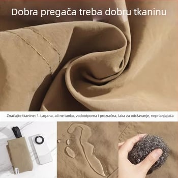 Moderna vodootporna i prozračna pregača s dugim rukavima za frizere i kuhinju, unisex zaštitno radno odijelo s uspravnim ovratnikom i kopčama