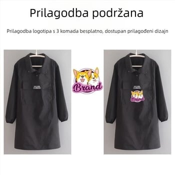 Moderna vodootporna i prozračna pregača s dugim rukavima za frizere i kuhinju, unisex zaštitno radno odijelo s uspravnim ovratnikom i kopčama