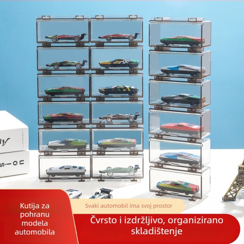 Prozirna ABS kutija za pohranu i izlaganje modela automobila
