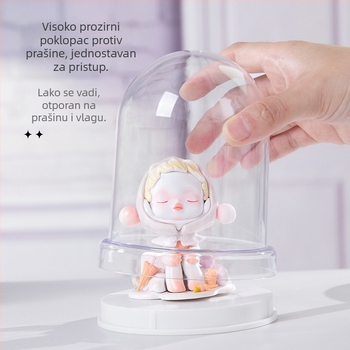 Prozirna cilindrična kutija za prikaz s prašine zaštitnim poklopcem za skladištenje sačuvanih cvjetova i ukrasnih igračaka