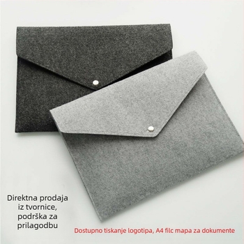 Filc torba za dokumente A4 sa kopčom, prostor za osiguravajuće polise, fascikl, mogućnost logotipa, crtani stil