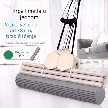 Mop s PVA spužvom i valjkom, bez korištenja ruku, za dom i studentski dom, dvostruki red