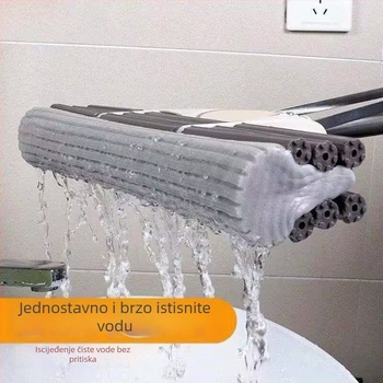 Mop s PVA spužvom i valjkom, bez korištenja ruku, za dom i studentski dom, dvostruki red