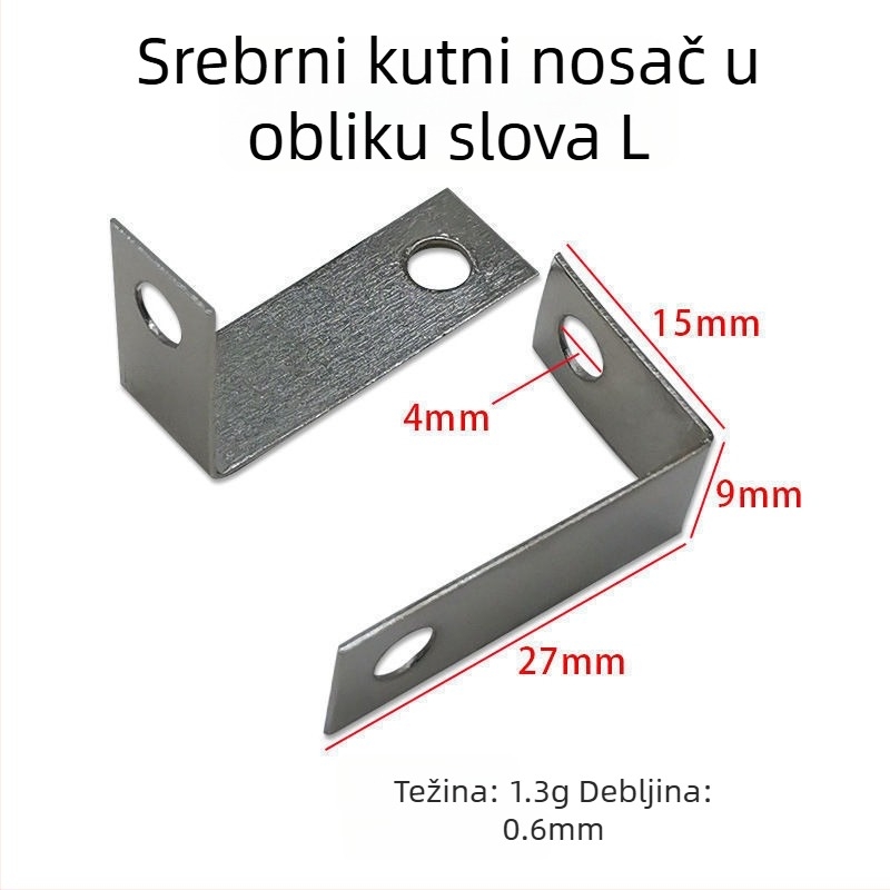 Dvojno kutna konzola, galvanizirano željezo, za okvire i namještaj