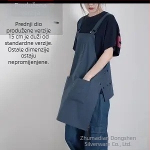 Pregača bez rukava u vest-stilu za kafić i čajanu, vodootporna i otporna na ulje, catering i kuhinja restorana, tisk logotipa, poliester, modern minimalistički stil