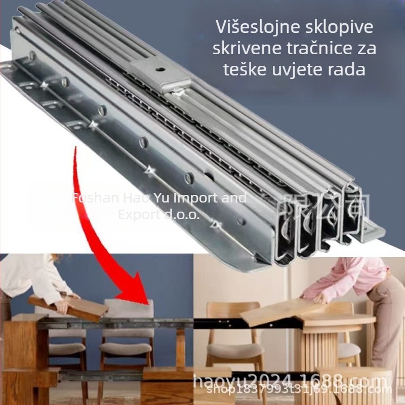 Teška skrivena šina za višeslojni sklopivi blagovaonički stol