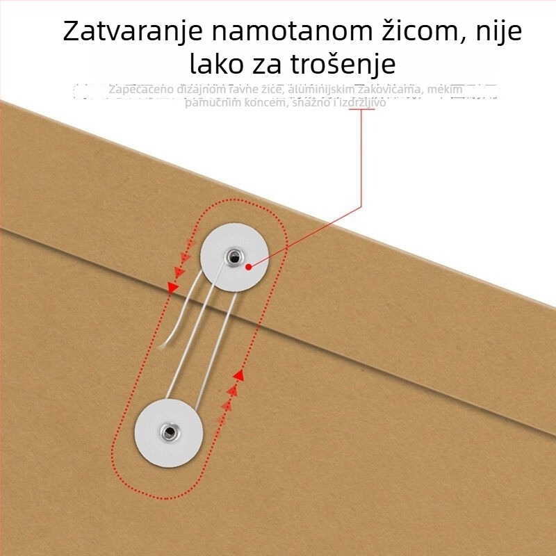 Plavi arhivski džep od kraft papira A4 s užetom za zatvaranje