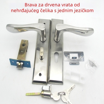 Brava od nehrđajućeg čelika za unutarnja vrata, za drvena i aluminijska vrata, s ključem