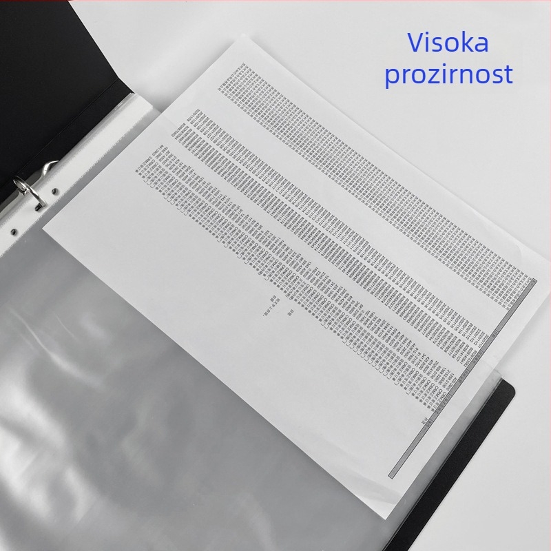 Fascikl s 11 rupa za dokumente, prozirni listovi, zaštitni film za učne materijale i pohranu uredskih papira