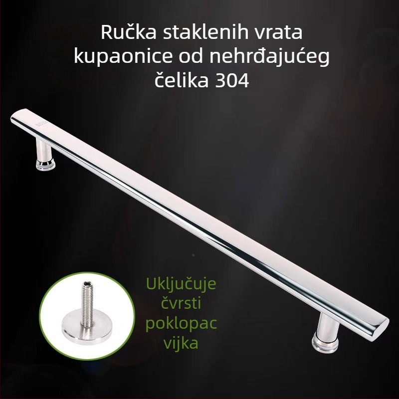 Bifan 304 nehrđajući čelik – ručka za staklena vrata tuš kabine, klizna ručka za kupaonicu, razmak rupa 440 mm, moderni minimalistički dizajn
