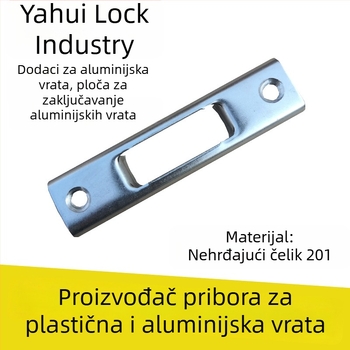 Brava za vrata od aluminijske legure s kukom od nehrđajućeg čelika, kanalska brava za aluminijski profil, kupaonska vrata s jednim jezičcem