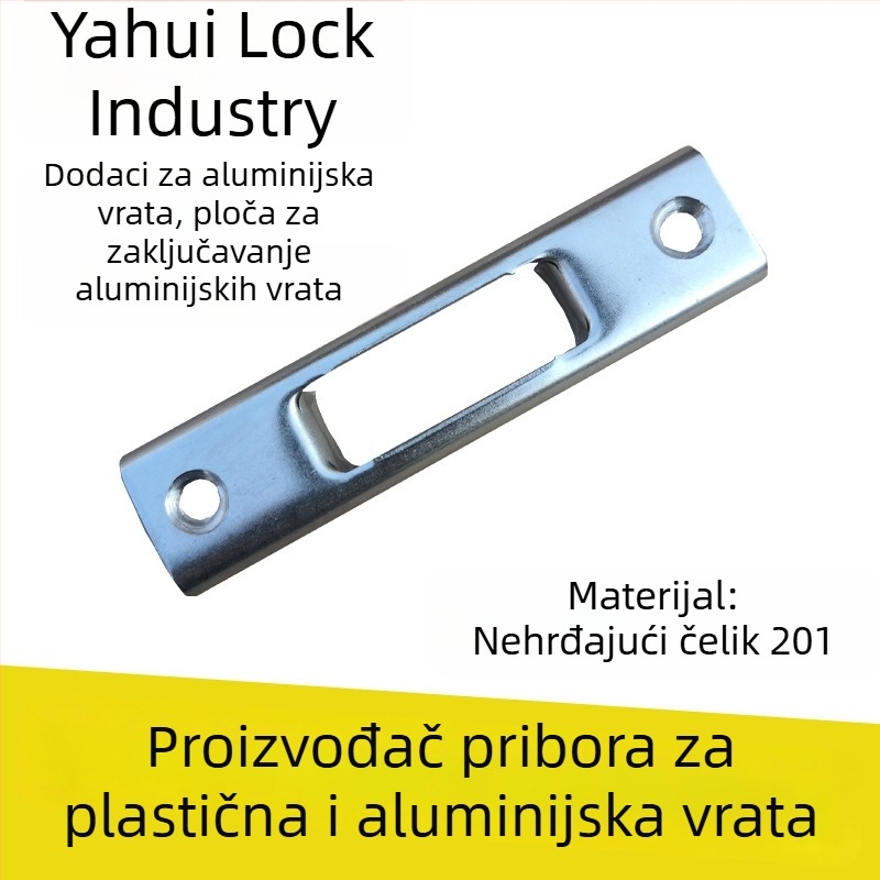 Brava za vrata od aluminijske legure s kukom od nehrđajućeg čelika, kanalska brava za aluminijski profil, kupaonska vrata s jednim jezičcem