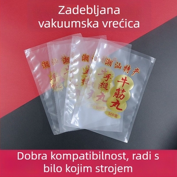 Prozirne vakuumske vrećice za teleće mesne okruglice s tetivom; prehrambene plastične vrećice za kuhana jela