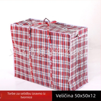 Polipropilenska tkana torba, čvrsta, crveno-plava, mala veličina, za preseljenje i pakiranje