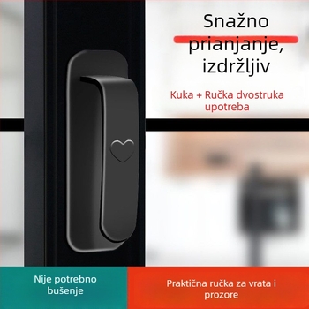 Bez bušenja: dvostruki držač za ručke – samoljepljiva zidna kuka za kuhinju