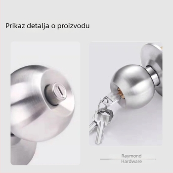 587 nehrđajući čelični kuglični brava za unutarnje drvena vrata s bakrenim premazom