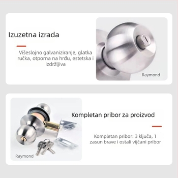 587 nehrđajući čelični kuglični brava za unutarnje drvena vrata s bakrenim premazom