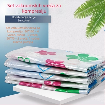 Set vakuumskih vrećica za kompresiju s dizajnom suncokreta za kućno skladištenje i putovanja