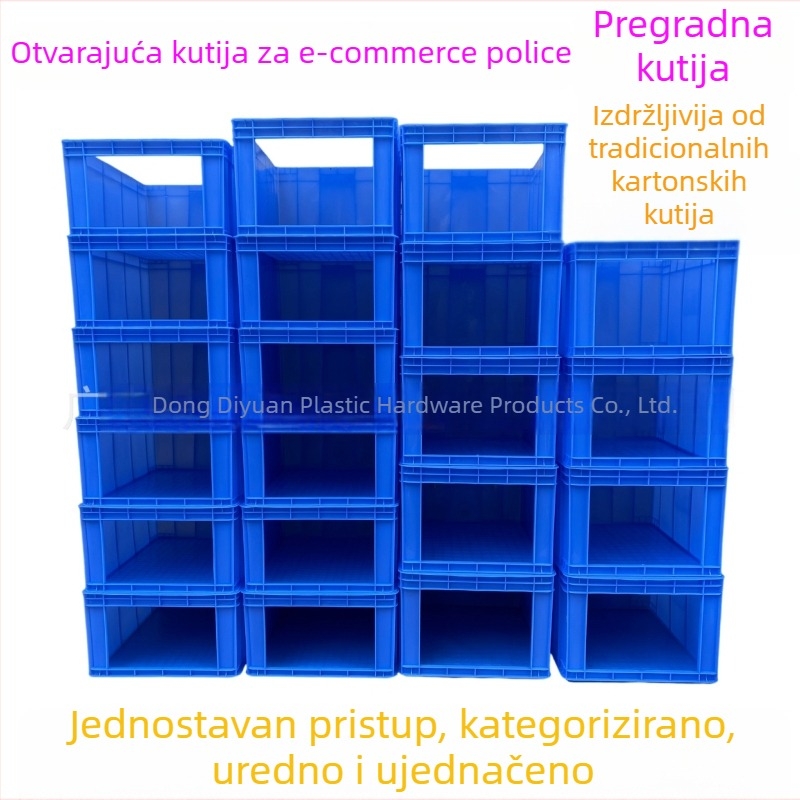 Kutija za sortiranje s otvorenim okvirom za policu, skladišna kutija za elektroničko trgovanje, debela i otporna na pad, logistička kutija za proizvodnu liniju, velik kapacitet
