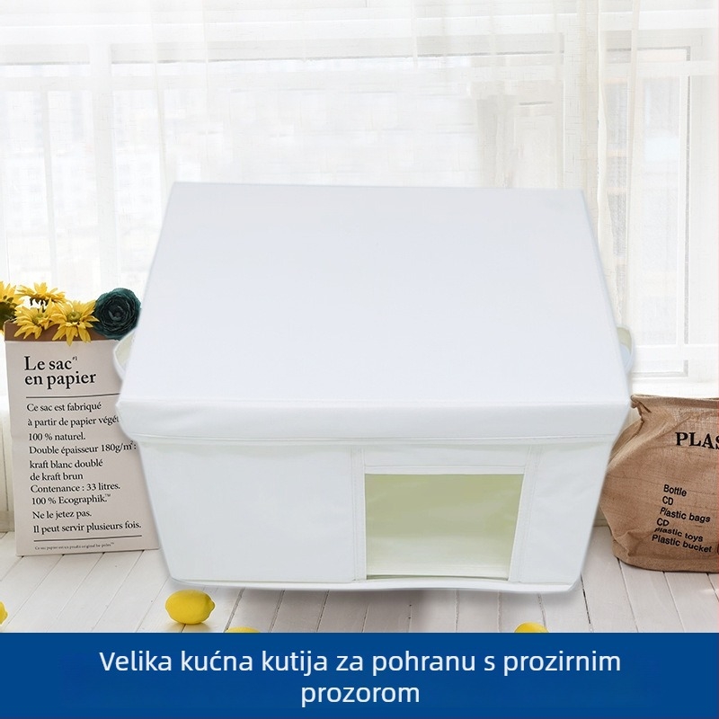 Ormarić za skladištenje s ladicom, Oxford platno, prozor, poklopac, sklopiv, za odjeću, hlače i igračke