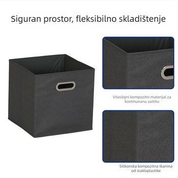 Crna kutija za skladištenje od netkanog materijala, sklopiva, bez poklopca, za odjeću i hlače, kućna organizacija, prilagodljiva