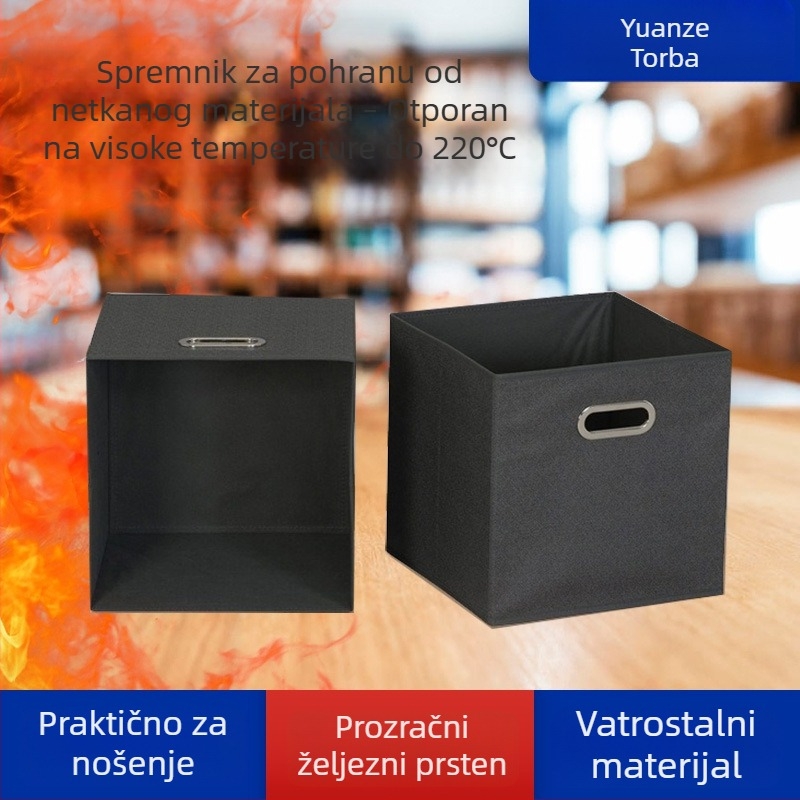 Crna kutija za skladištenje od netkanog materijala, sklopiva, bez poklopca, za odjeću i hlače, kućna organizacija, prilagodljiva