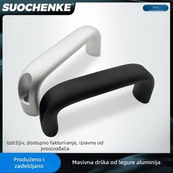 Ručka od aluminijske legure, ovalnog oblika za vanjsku ugradnju, M6 otvor, UADEL-UADR, teška industrijska ručica za namještaj, debela i velika