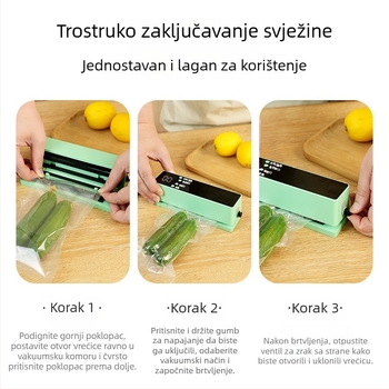 Bežični uređaj za vakuumsko zatvaranje, kompaktni kućni vakuumski zatvarač, punjiv za kuhinju