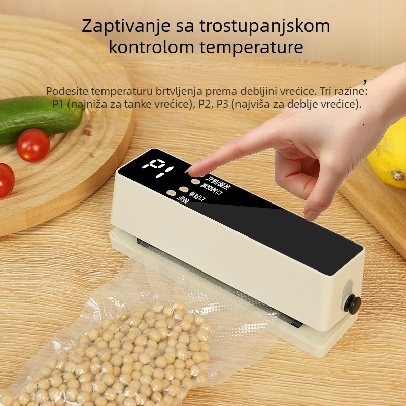 Bežični uređaj za vakuumsko zatvaranje, kompaktni kućni vakuumski zatvarač, punjiv za kuhinju