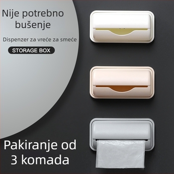Zidni držač za kuhinjske plastične vrećice s izvučnim spremnikom