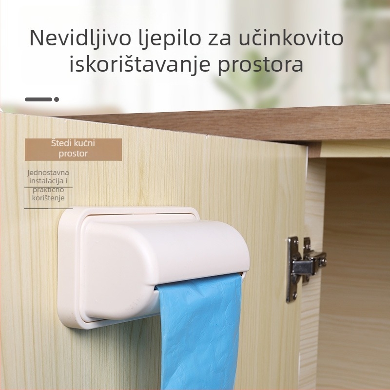 Zidni držač za kuhinjske plastične vrećice s izvučnim spremnikom