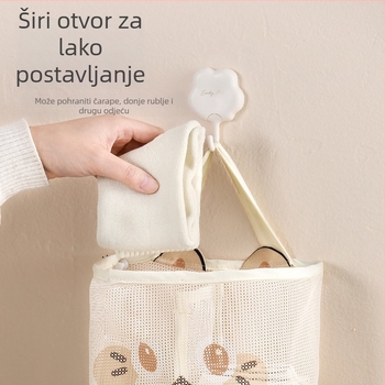 Vješeni organizator od platna za čarape i donje rublje – mrežasta torba za zid, pogodna za sobu i studentski dom