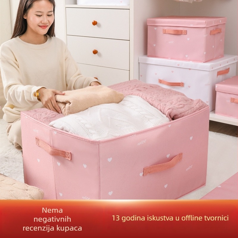 Prilagodljiva sklopiva kutija od tkanine s poklopcem za donje rublje, odjeću, igračke i grickice