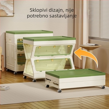 Kućni sklopivi ormar za pohranu s tri vrata i kapak koji se otvara, za odjeću, deke, grickalice i igračke
