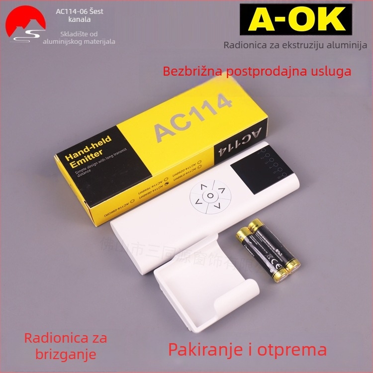 Pametni dom Aoke AC114-06 Šestokanalski daljinski upravljač za električne zavjese i šestokanalski odašiljač