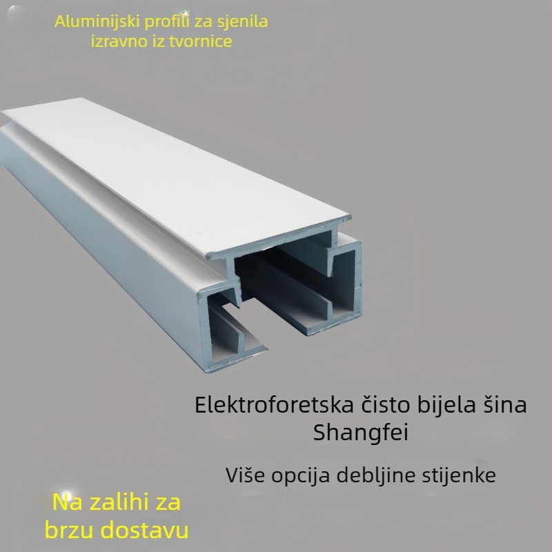 Prilagodljiva tračnica za zavjese za otvaranje i zatvaranje uz Somfy dodatke, tiha aluminijska legura s elektroforetskim premazom, motor za rolete