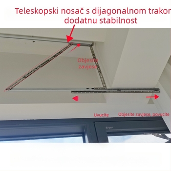 Uređaj za zavjese tračnicu preko luka, proširiva kvadratna tračnica, ravna tračnica, električno podesiva balkonska tračnica, pribor za lijevu i desnu stranu