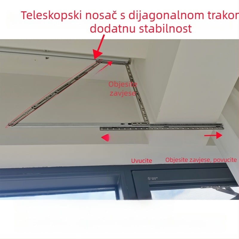 Uređaj za zavjese tračnicu preko luka, proširiva kvadratna tračnica, ravna tračnica, električno podesiva balkonska tračnica, pribor za lijevu i desnu stranu