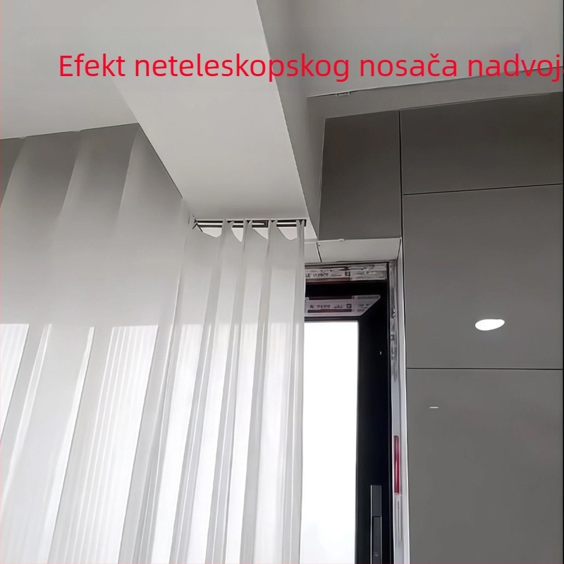 Uređaj za zavjese tračnicu preko luka, proširiva kvadratna tračnica, ravna tračnica, električno podesiva balkonska tračnica, pribor za lijevu i desnu stranu