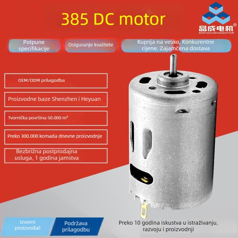 R385/R380 četkasti DC motor za brisače, ovlaživač zraka, pištolj za toplu zraku, bušilicu i odvijač