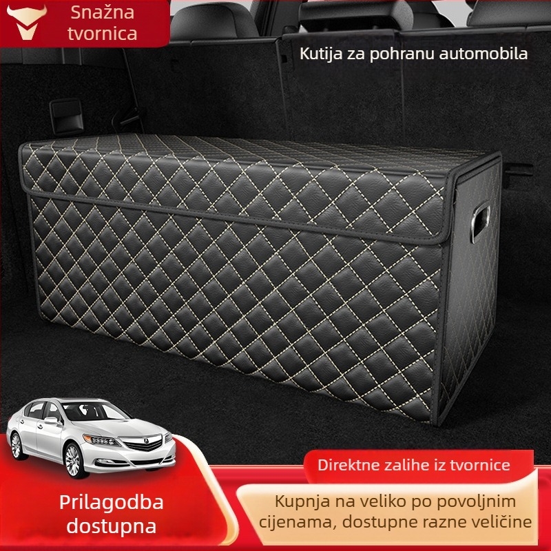 Kutija za skladištenje u prtljažniku s dijamantnim uzorkom, magnetsko držanje, velik kapacitet za auto predmete, sklopiva
