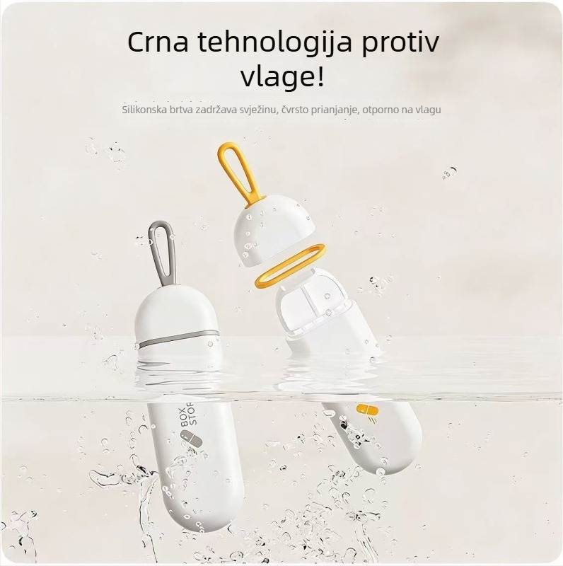 Prijenosna kutija za lijekove, s tri pregrade, otporna na vlagu i prašinu, velika kapaciteta, za dnevnu dozu tableta.