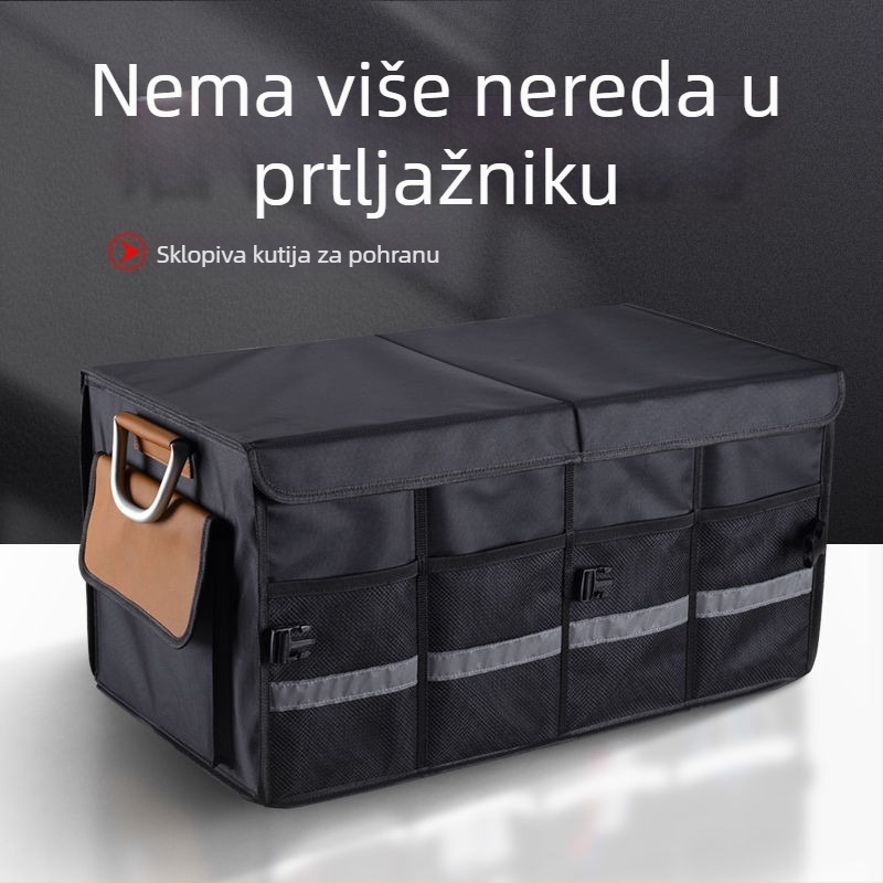 Višenamjenska kutija za pohranu u prtljažniku automobila, sklopiva, vodootporna, s ručkom, od Oxford platna, 63 L
